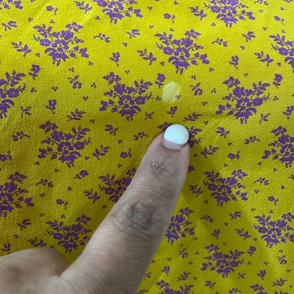 No.6 Store Yellow and Purple Floral Dress silk - Picture 7 of 14